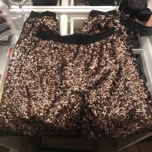 Gold and Black Sequin Pants
